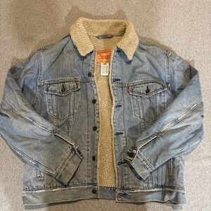 Levi's Blue Denim Sherpa Jacket